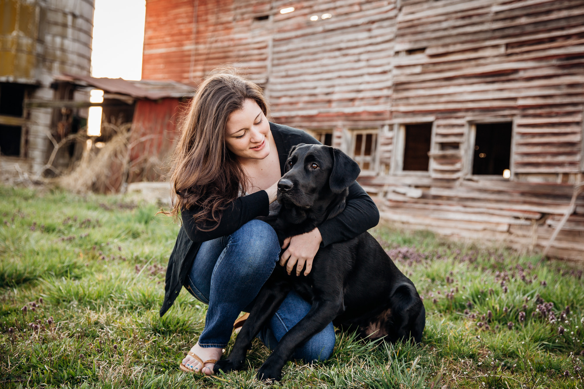 High School Senior girl with her dog